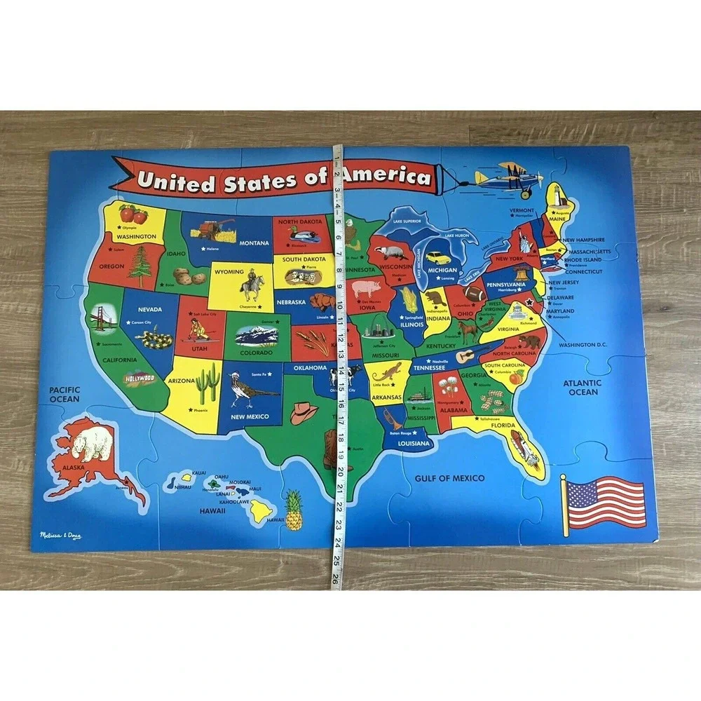 Melissa & Doug USA Map 51 Piece Floor Puzzle Geography 3ft x 2ft NEW